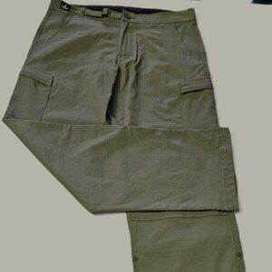 Prana Zion Pants Mens Medium  (34x31) Lightweight Belted Roll Up Hiking Outdoor